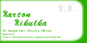 marton mikulka business card