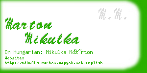 marton mikulka business card